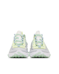 Nike White And Green React Elet 55 Sneakers