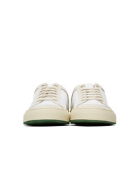 Common Projects White And Green Retro 70s Low Sneakers
