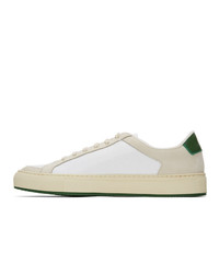 Common Projects White And Green Retro 70s Low Sneakers