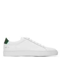 Common Projects White And Green Retro Low Sneakers