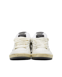Golden Goose White And Green Sneakers