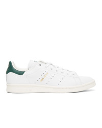 adidas Originals White And Green Stan Smith Sneakers