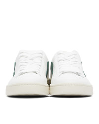 Veja White And Green V 12 Sneakers