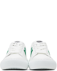 Versace White Green Greca Low Top Sneakers