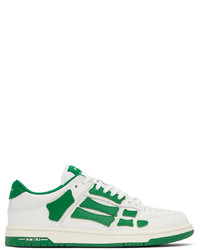 Amiri White Green Low Skel Top Sneakers