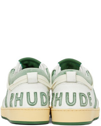 Rhude White Green Rhecess Low Sneakers