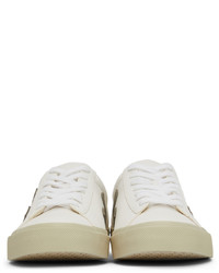 Veja White Khaki Leather Campo Sneakers