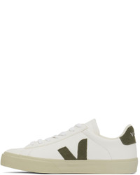 Veja White Khaki Leather Campo Sneakers