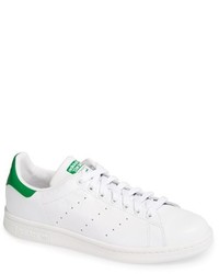 White and Green Low Top Sneakers