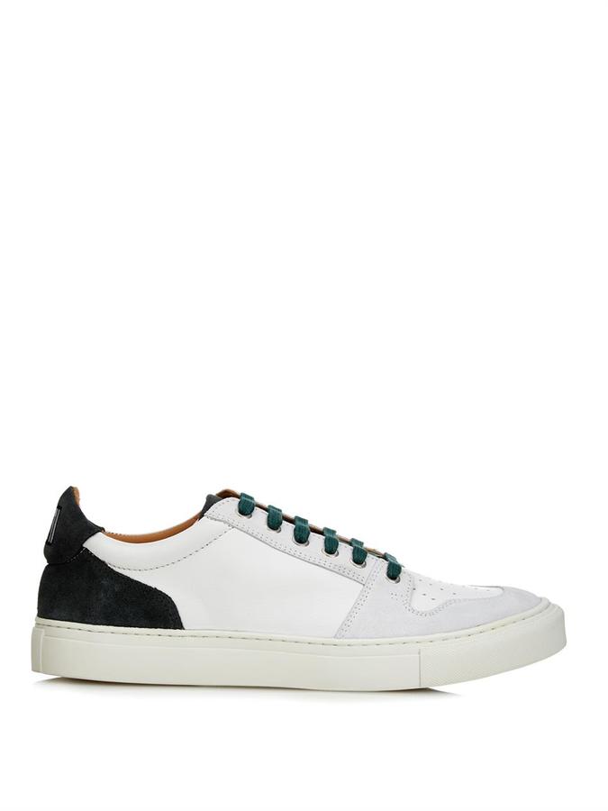 leather low top trainers