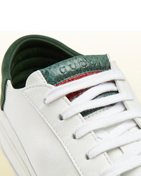 Gucci Leather Suede And Ayers Snake Low Top Sneaker