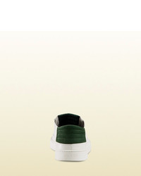Gucci Leather Suede And Ayers Snake Low Top Sneaker