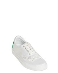 Mother of Pearl Embellished Techno Satin Sneakers