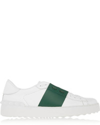Valentino Paneled Leather Sneakers White