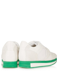 Burberry Prorsum Textured Leather Suede And Mesh Sneakers