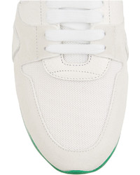 Burberry Prorsum Textured Leather Suede And Mesh Sneakers