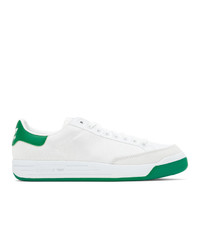 adidas Originals White And Green Rod Laver Sneakers