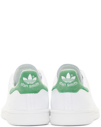 Raf Simons White Green Adidas By Stan Smith Sneakers