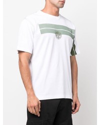 Stone Island Compass Embroidery Round Neck T Shirt
