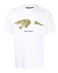 Palm Angels Crocodile Print Cotton T Shirt