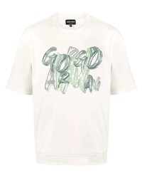 Giorgio Armani Embroidered Logo Organic Cotton T Shirt