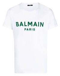 Balmain Flock Logo Short Sleeve T Shirt