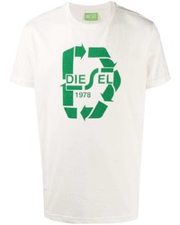 Diesel Logo Print Crewneck T Shirt