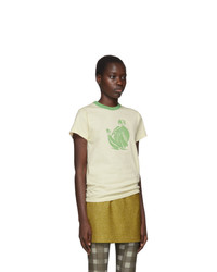 Lanvin Off White And Green Printed T Shirt