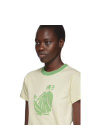 Lanvin Off White And Green Printed T Shirt