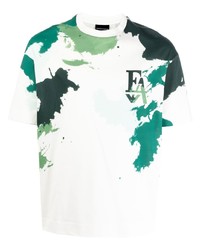Emporio Armani Paint Splatter Print Short Sleeved T Shirt