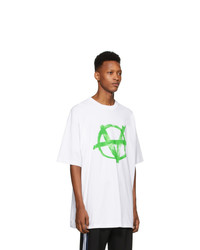 Vetements White And Green Anarchy T Shirt