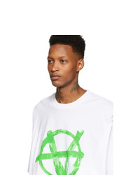Vetements White And Green Anarchy T Shirt