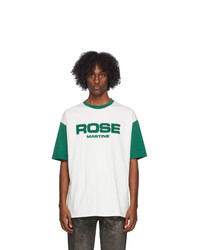 Martine Rose White And Green Contrast T Shirt