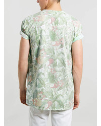 Topman White Tropical Pattern T Shirt