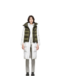 White and Green Puffer Coat