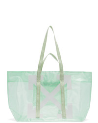 White and Green Rubber Tote Bag