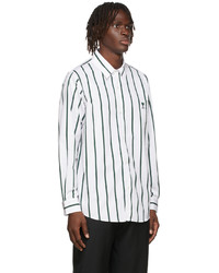 AMI Alexandre Mattiussi Green White Stripe Ami De Cur Shirt