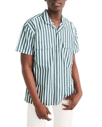 Madewell Easy Mcneil Stripe Regular Fit Short Sleeve Cotton Poplin Shirt