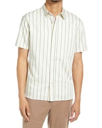Vince Stripe Short Sleeve Button Up Shirt In At Nordstrom