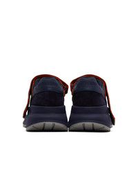 Burberry Navy And Red Ronnie M Sneakers