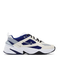 Nike White And Blue M2k Tekno Sneakers