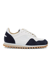 Spalwart White And Navy Marathon Trial Low Wbhs Sneakers