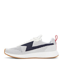 Ps By Paul Smith White And Navy Zeus Sneakers