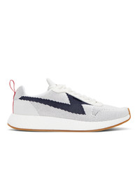 Ps By Paul Smith White And Navy Zeus Sneakers