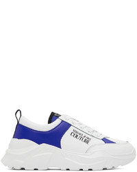 VERSACE JEANS COUTURE White Blue Speedtrack Sneakers