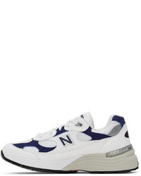 New Balance White Navy Made In Us 992 Sneakers