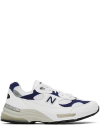 New Balance White Navy Made In Us 992 Sneakers