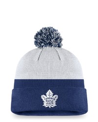 FANATICS Branded Whiteroyal Toronto Maple Leafs Authentic Pro Draft Cuffed Knit Hat With Pom At Nordstrom