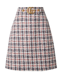 Gucci Embellished Metallic Tweed Skirt