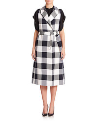 Tome Plaid Sleeveless Trench Coat
